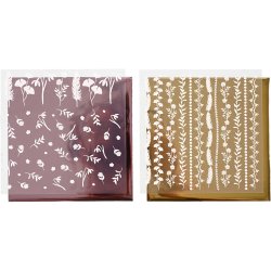 Dekorationsfolie og design limark, ark 15x15 cm, 2x2 ark/ 1 pk.
