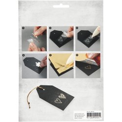 Dekorationsfolie og design limark, magisk jul, ark 15x15 cm, r&oslash;d, s&oslash;lv, 2x2 ark/ 1 pk.