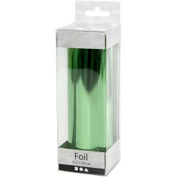 Dekorationsfolie, B: 15,5 cm, tykkelse 0,02 mm, gr&oslash;n, 50 cm/ 1 rl.