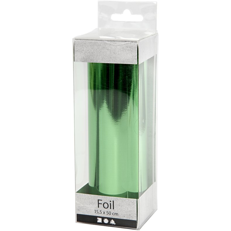 Dekorationsfolie, B: 15,5 cm, tykkelse 0,02 mm, gr&oslash;n, 50 cm/ 1 rl.