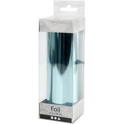 Dekorationsfolie, B: 15,5 cm, tykkelse 0,02 mm, lysebl&aring;, 50 cm/ 1 rl.