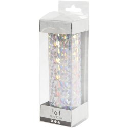 Dekorationsfolie, B: 15,5 cm, tykkelse 0,02 mm, s&oslash;lv, 50 cm/ 1 rl.