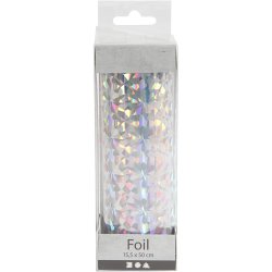 Dekorationsfolie, B: 15,5 cm, tykkelse 0,02 mm, s&oslash;lv, 50 cm/ 1 rl.