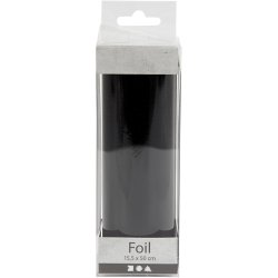 Dekorationsfolie, B: 15,5 cm, tykkelse 0,02 mm, sort, 50 cm/ 1 rl.