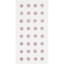 Rhinsten, diam. 8 mm, lyser&oslash;d, 32 stk./ 1 pk.