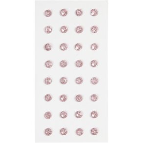 Rhinsten, diam. 8 mm, lyserød, 32 stk./ 1 pk.