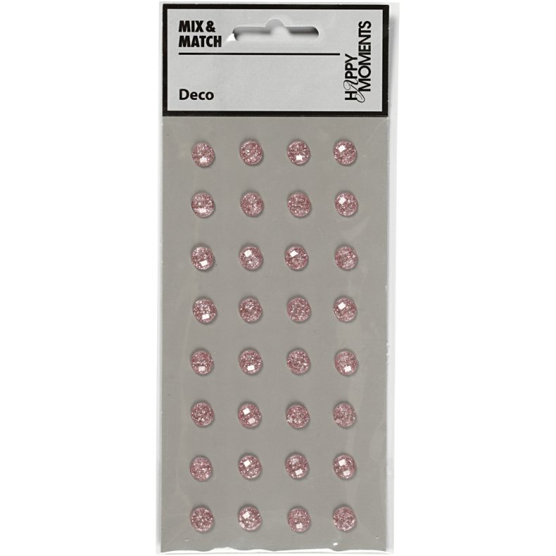 Rhinsten, diam. 8 mm, lyser&oslash;d, 32 stk./ 1 pk.