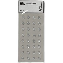 Rhinsten, diam. 8 mm, s&oslash;lv, 32 stk./ 1 pk.