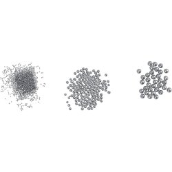 Mini Glaskugler, str. 0,6-0,8+1,5-2+3 mm, s&oslash;lv, 3x45 g/ 1 pk.