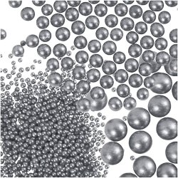 Mini Glaskugler, str. 0,6-0,8+1,5-2+3 mm, s&oslash;lv, 3x45 g/ 1 pk.