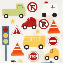 Rub on Stickers, transport, ark 12,2x15,3 cm, 1 pk.