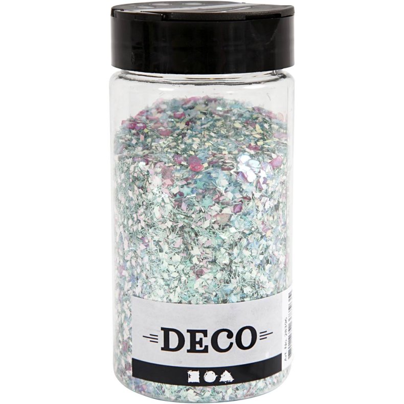 Glitter og pailletter, pastelfarver, 170 g/ 1 ds.