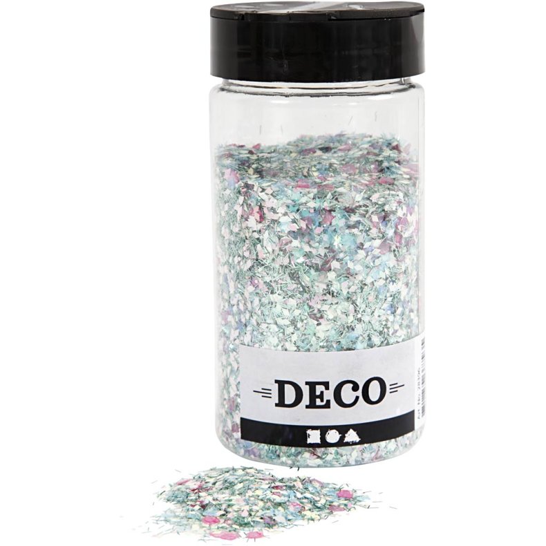 Glitter og pailletter, pastelfarver, 170 g/ 1 ds.