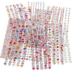 Rhinsten, diam. 2-10 mm, ark 27x9 cm, Indhold kan variere, 12 ass. ark/ 1 pk.