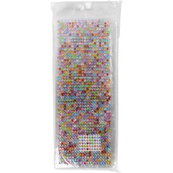 Rhinsten, diam. 2-10 mm, ark 27x9 cm, Indhold kan variere, 12 ass. ark/ 1 pk.