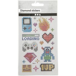 Diamond stickers, gadgets, ark 10x16 cm, 1 ark