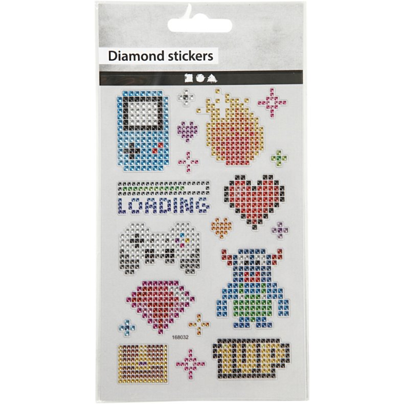 Diamond stickers, gadgets, ark 10x16 cm, 1 ark