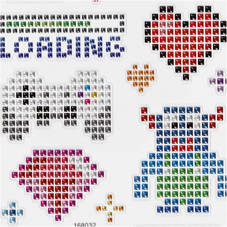 Diamond stickers, gadgets, ark 10x16 cm, 1 ark