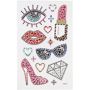 Diamond stickers, klar til fest, ark 10x16 cm, 1 ark
