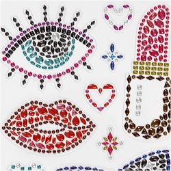 Diamond stickers, klar til fest, ark 10x16 cm, 1 ark