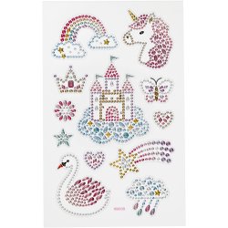 Diamond stickers, unicorn univers, ark 10x16 cm, 1 ark