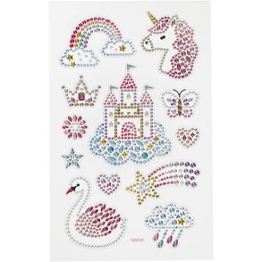 Diamond stickers, unicorn univers, ark 10x16 cm, 1 ark