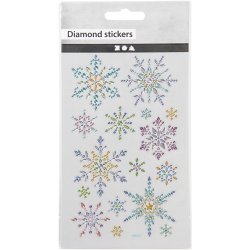 Diamond stickers, iskrystaller, ark 10x16 cm, 1 ark