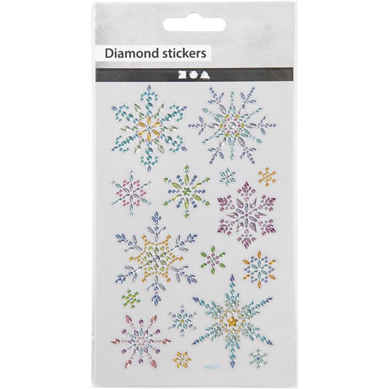 Diamond stickers, iskrystaller, ark 10x16 cm, 1 ark