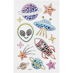 Diamond stickers, rummet, ark 10x16 cm, 1 ark