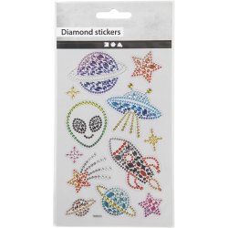 Diamond stickers, rummet, ark 10x16 cm, 1 ark