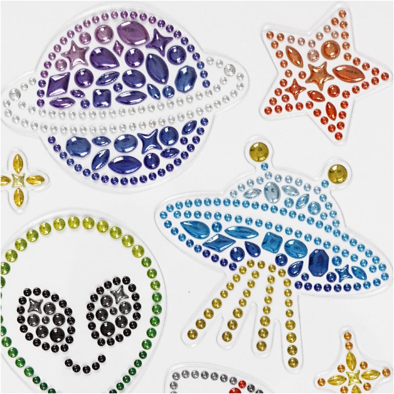 Diamond stickers, rummet, ark 10x16 cm, 1 ark