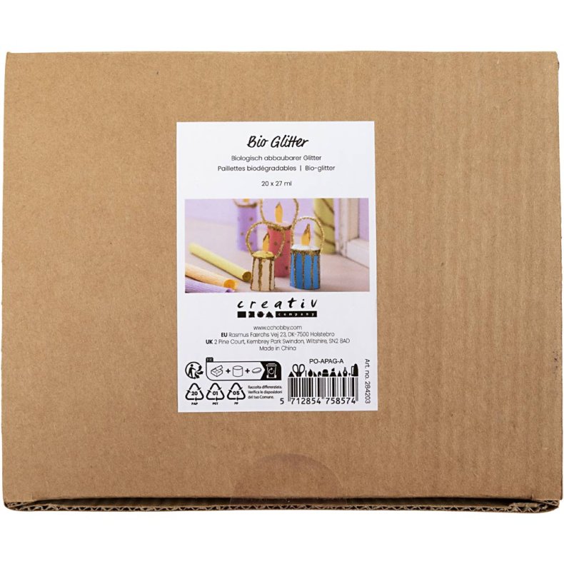 Bio-glimmer, ass. farver, 20x27 ml/ 1 pk.