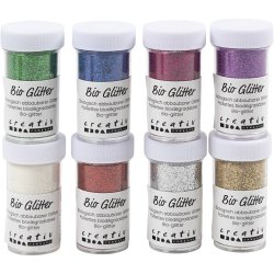 Bio-glimmer, ass. farver, 8x27 ml/ 1 pk.