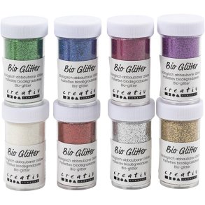 Bio-glimmer, ass. farver, 8x27 ml/ 1 pk.