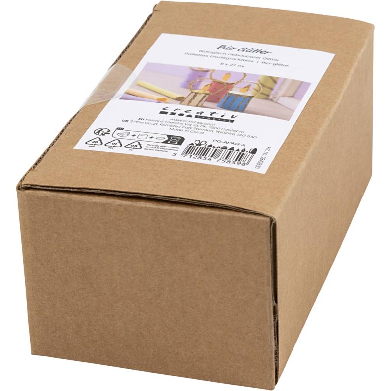 Bio-glimmer, ass. farver, 8x27 ml/ 1 pk.