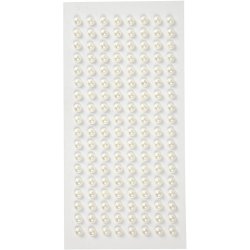 Halvperler, diam. 5 mm, hvid, 144 stk./ 1 pk.