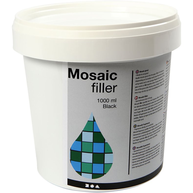 Mosaik Tile Grout, sort, 1000ml/ 1 spand