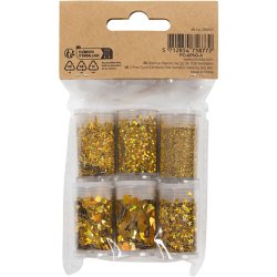 Bio-glimmer & Pailletter, guld, 6x7 ml/ 1 pk.
