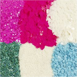 Bio-glimmer & Pailletter, pastelfarver, 6x7 ml/ 1 pk.