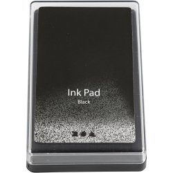 Stempelpude, H: 2 cm, str. 9x6 cm, sort, 1 stk.