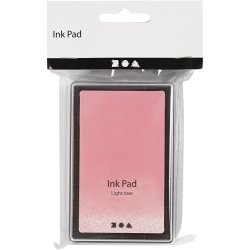 Stempelpude, H: 2 cm, str. 9x6 cm, lys rosa, 1 stk.