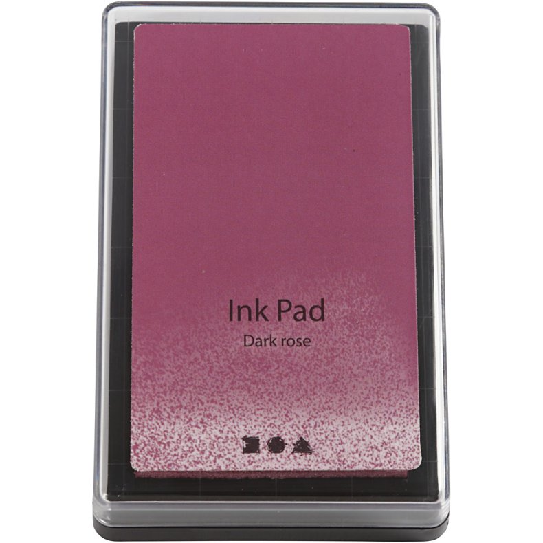 Stempelpude, H: 2 cm, str. 9x6 cm, m&oslash;rk rosa, 1 stk.