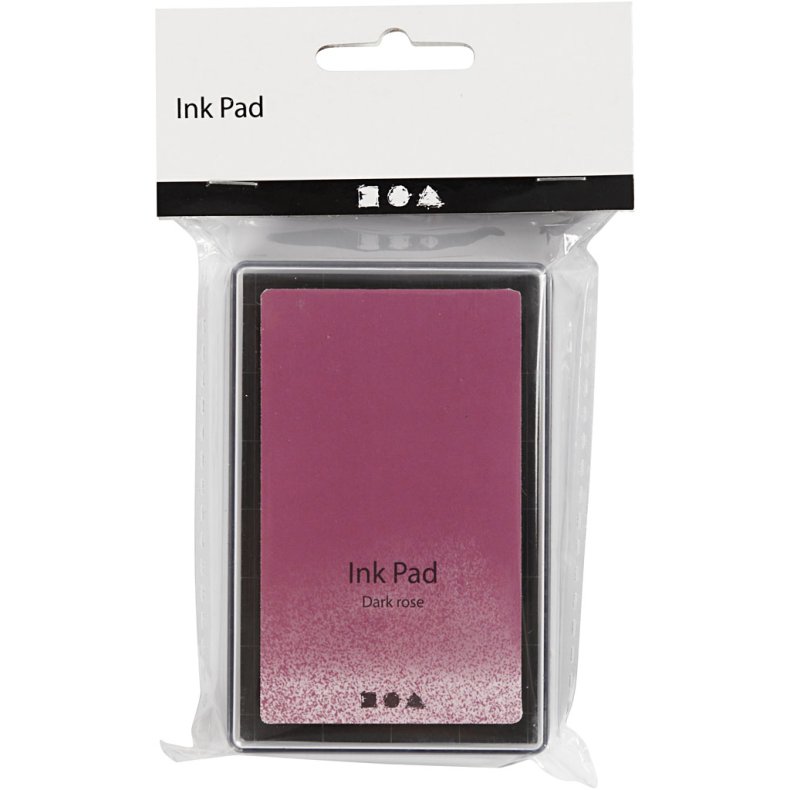 Stempelpude, H: 2 cm, str. 9x6 cm, m&oslash;rk rosa, 1 stk.