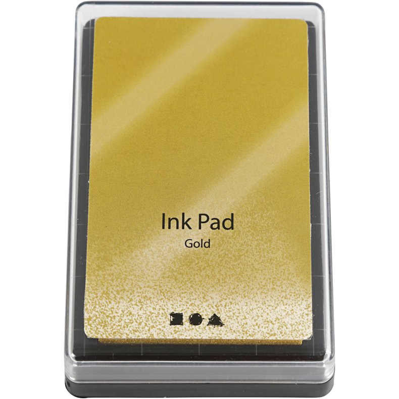 Stempelpude, H: 2 cm, str. 9x6 cm, guld, 1 stk.