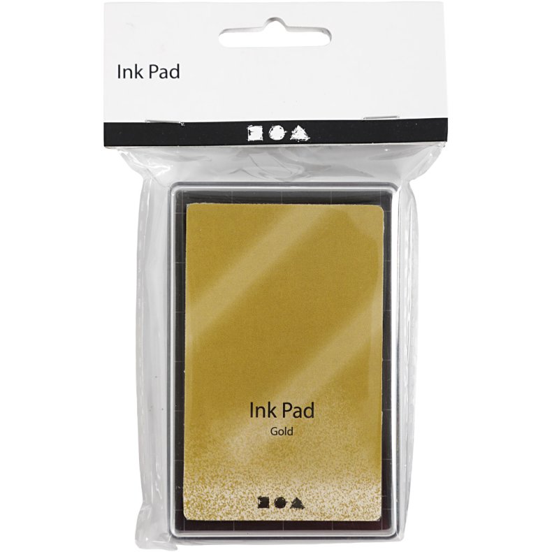 Stempelpude, H: 2 cm, str. 9x6 cm, guld, 1 stk.