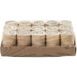 Deco Art Stempels&aelig;t, smiley, H: 26 mm, diam. 20 mm, 15 stk./ 1 pk.