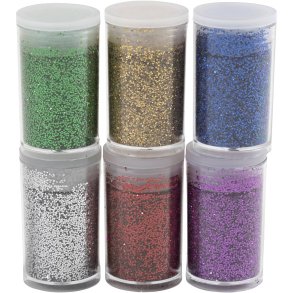 Bio-glimmer, ass. farver, 6x7 ml/ 1 pk.