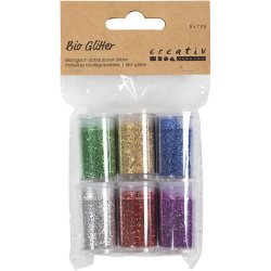 Bio-glimmer, ass. farver, 6x7 ml/ 1 pk.
