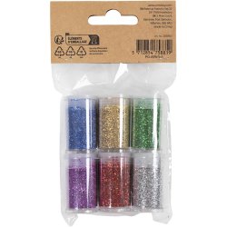 Bio-glimmer, ass. farver, 6x7 ml/ 1 pk.