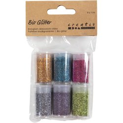 Bio-glimmer, ass. farver, 6x7 ml/ 1 pk.
